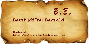 Batthyány Bertold névjegykártya